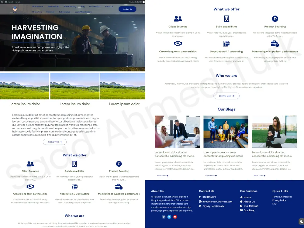 H2H website website designed by Saad-ahmed-turk