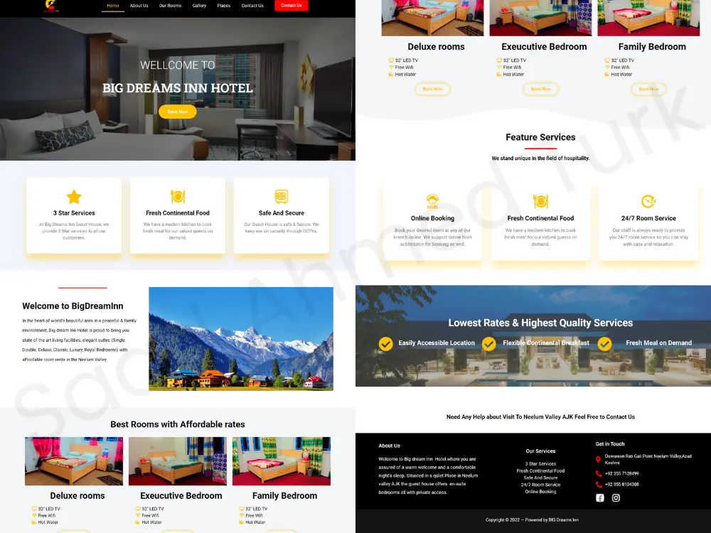 clean & Responsive Hotel website designed by Saad-ahmed-turk