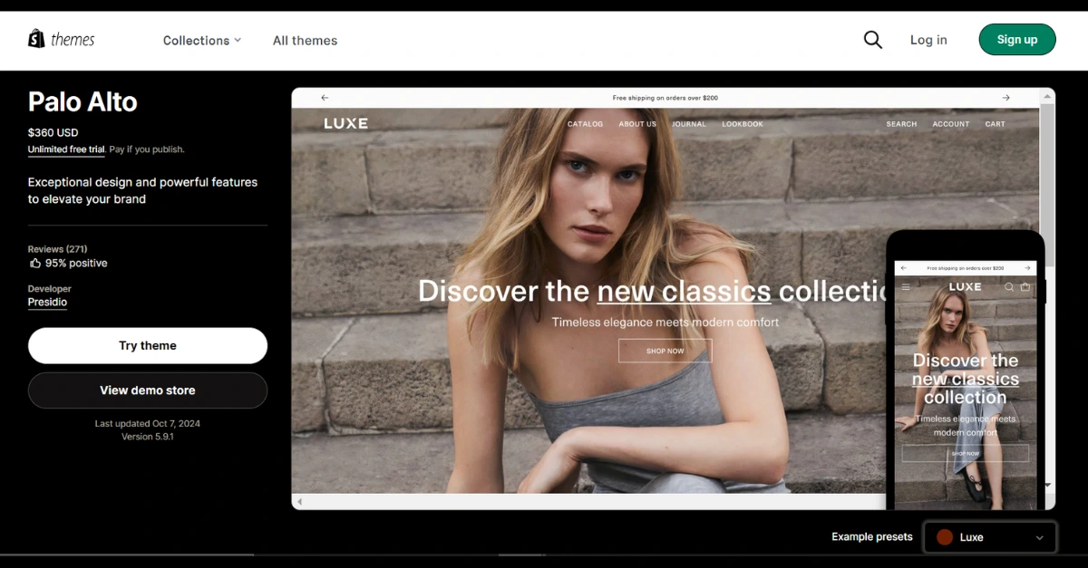 Palo Alto - Shopify Theme Preview